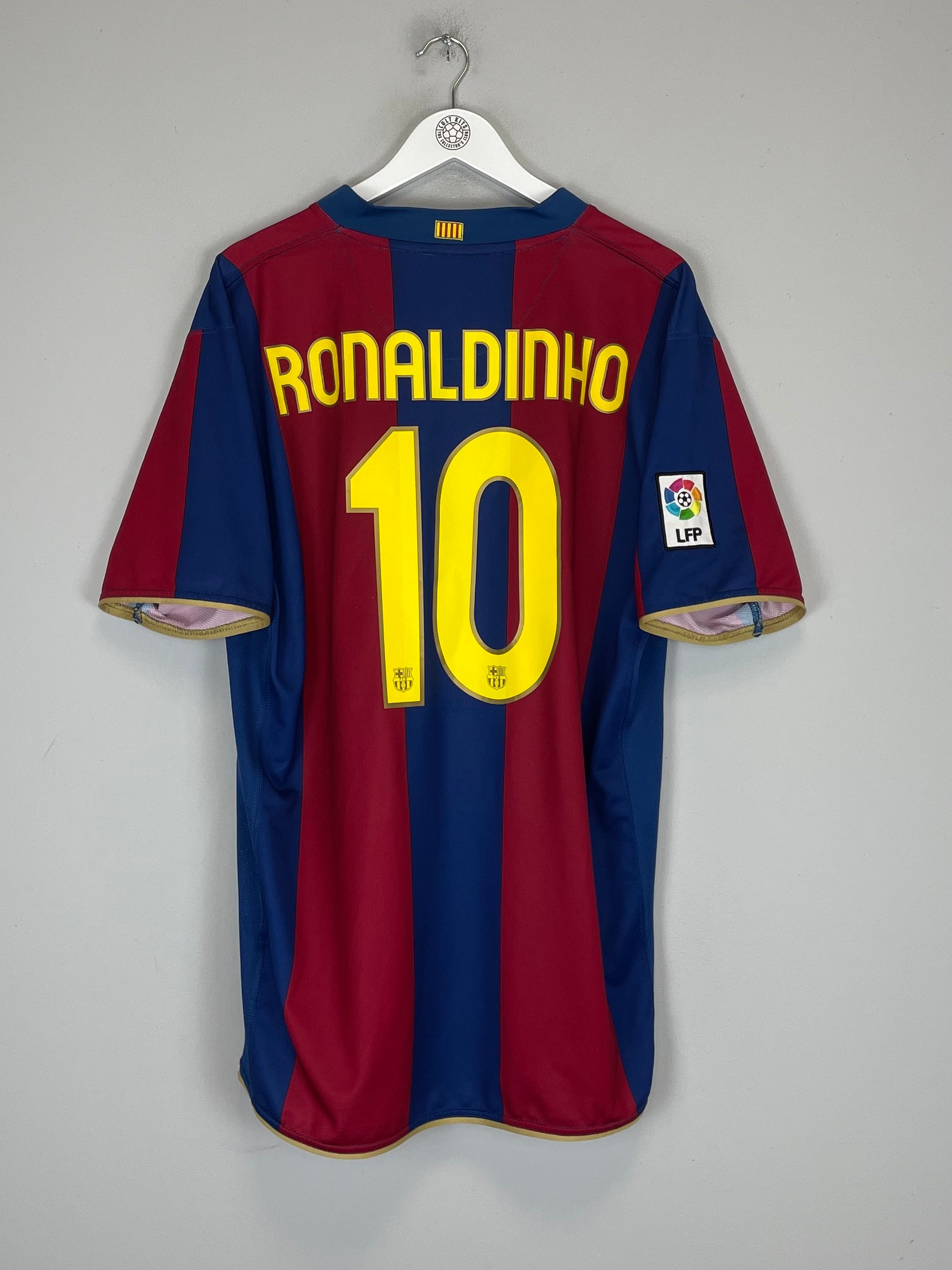 Shop 2007/08 BARCELONA RONALDINHO #10 HOME SHIRT (XL) NIKE, classic football shirts, vintage football shirts & retro soccer jerseys at Cult Kits