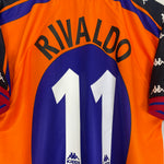 Shop 1997/98 BARCELONA RIVALDO #11 AWAY SHIRT (M) KAPPA, classic football shirts, vintage football shirts & retro soccer jerseys at Cult Kits