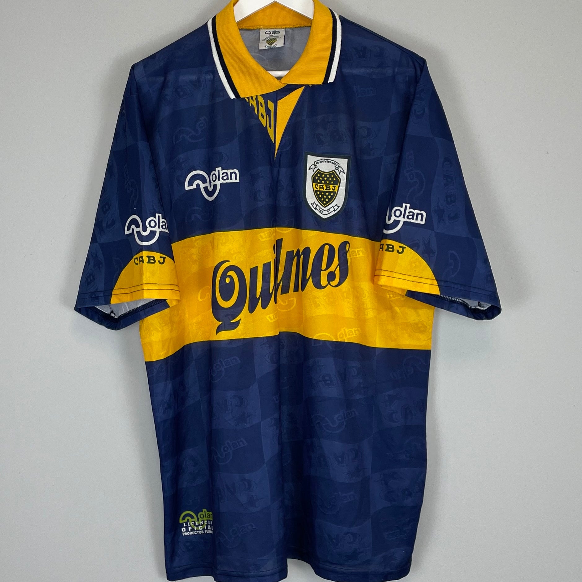 Shop 1995/97 BOCA JUNIORS HOME SHIRT (XL) OLAN, classic football shirts, vintage football shirts & retro soccer jerseys at Cult Kits