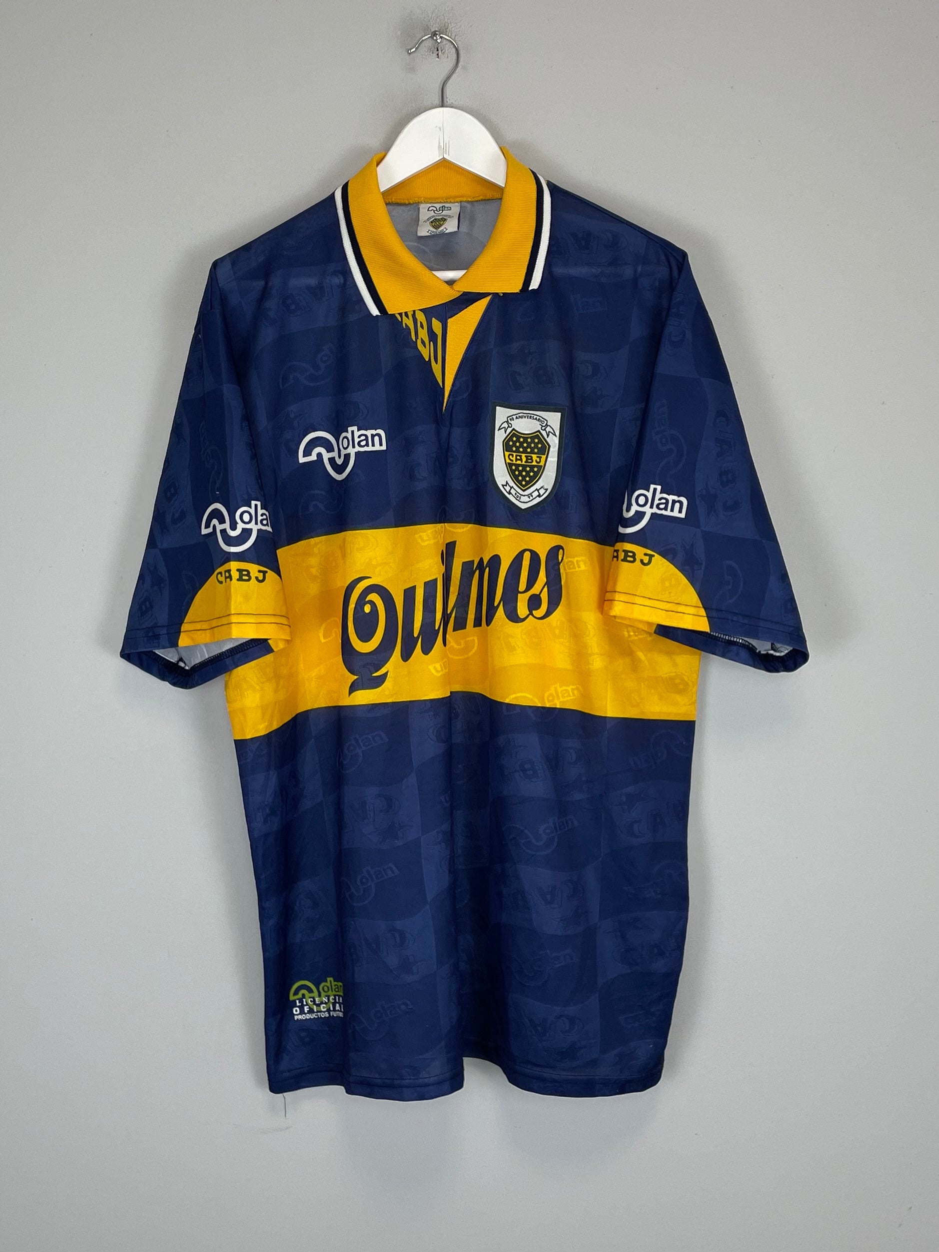 Shop 1995/97 BOCA JUNIORS HOME SHIRT (XL) OLAN, classic football shirts, vintage football shirts & retro soccer jerseys at Cult Kits