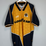 Shop 1996/98 WOLVES HOME SHIRT (L) PUMA, classic football shirts, vintage football shirts & retro soccer jerseys at Cult Kits