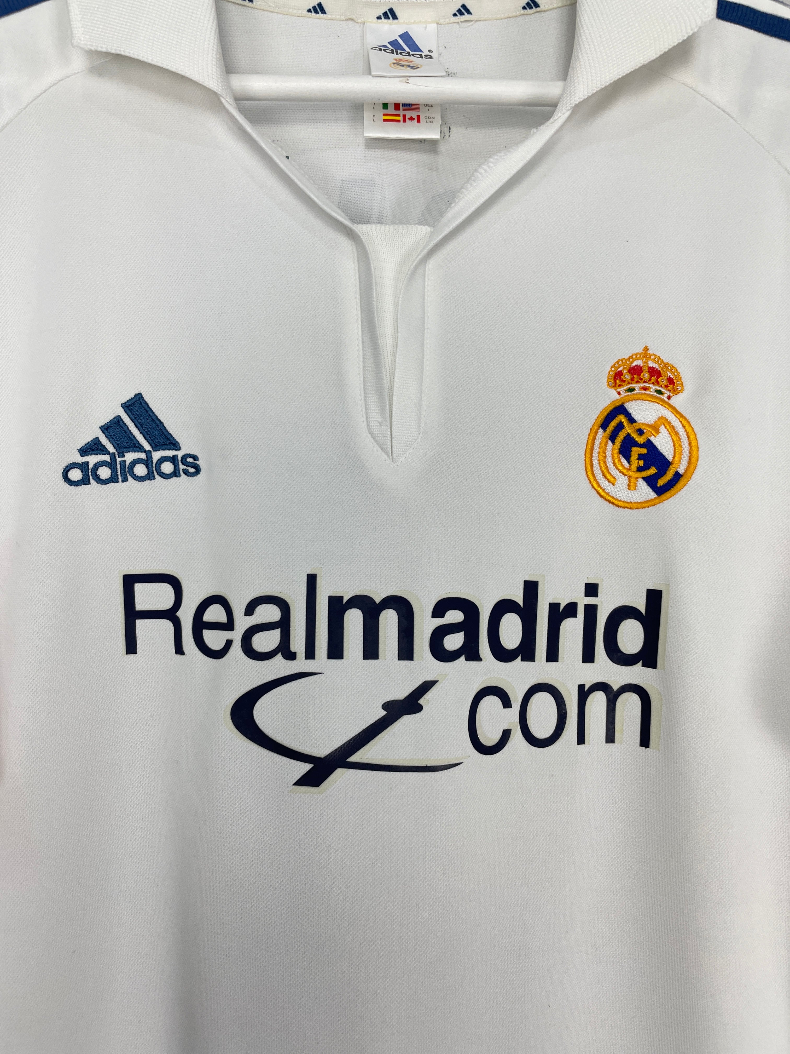 Shop 2001 REAL MADRID ZIDANE #5 HOME SHIRT (L) ADIDAS, classic football shirts, vintage football shirts & retro soccer jerseys at Cult Kits
