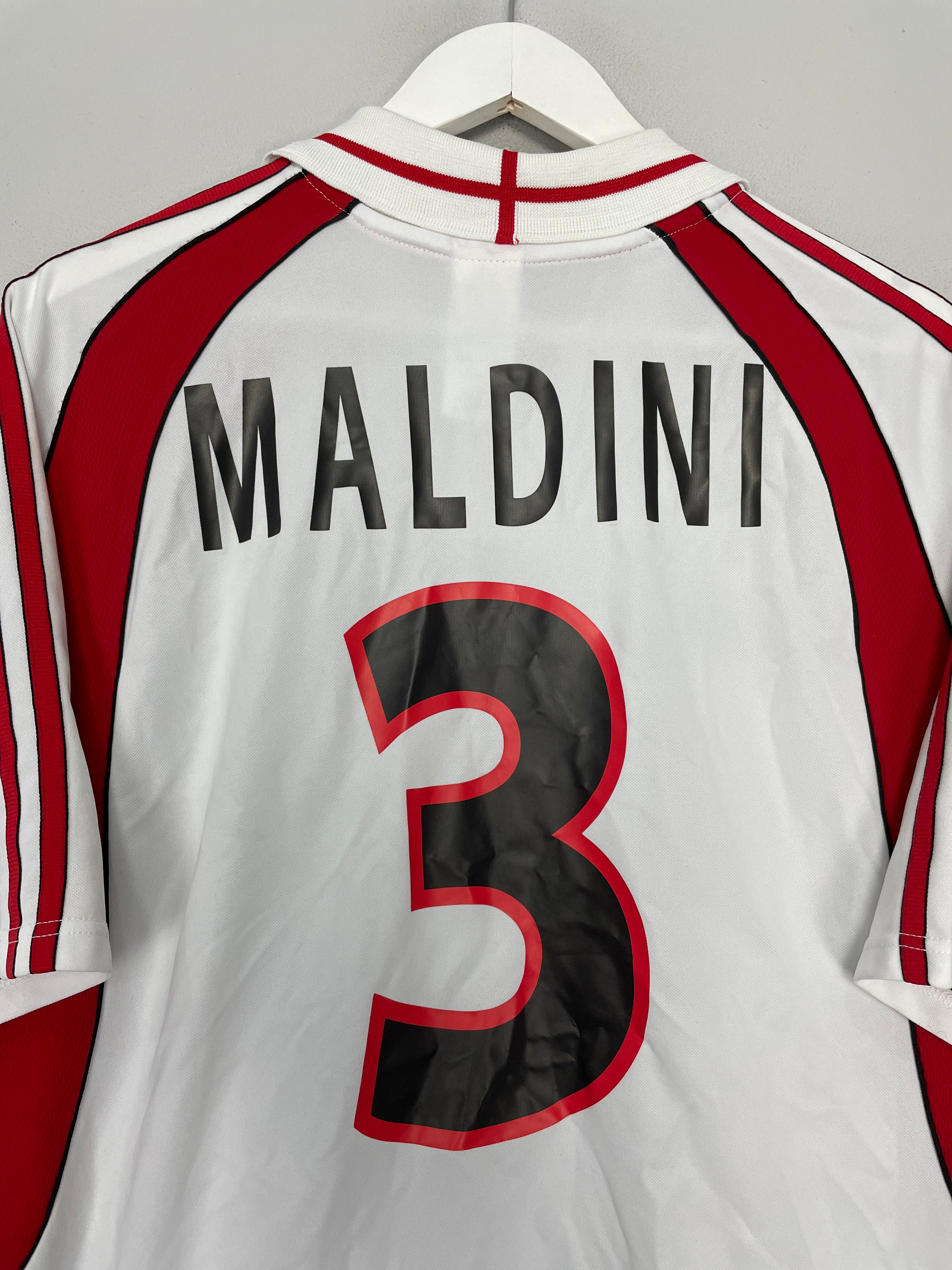 Shop 2001/02 AC MILAN MALDINI #3 AWAY SHIRT (L) ADIDAS, classic football shirts, vintage football shirts & retro soccer jerseys at Cult Kits