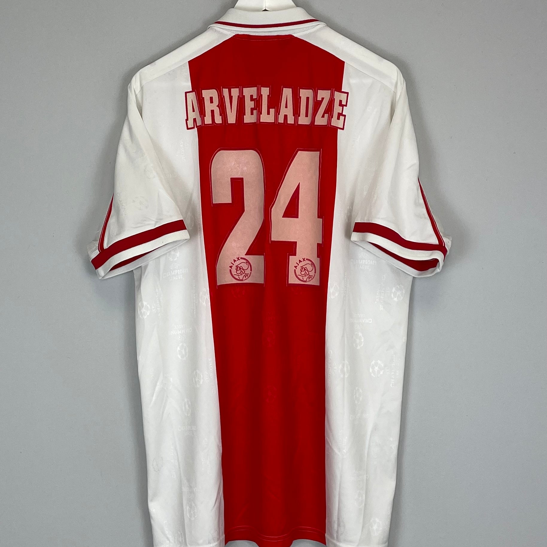 Shop 1996/97 AJAX ARVELADZE #24 SPECIAL C/L HOME SHIRT (XL) UMBRO, classic football shirts, vintage football shirts & retro soccer jerseys at Cult Kits
