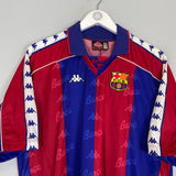 Shop 1992/95 BARCELONA HOME SHIRT (XL) KAPPA, classic football shirts, vintage football shirts & retro soccer jerseys at Cult Kits