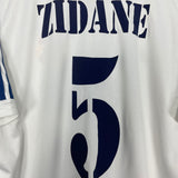 Shop 2001 REAL MADRID ZIDANE #5 HOME SHIRT (L) ADIDAS, classic football shirts, vintage football shirts & retro soccer jerseys at Cult Kits