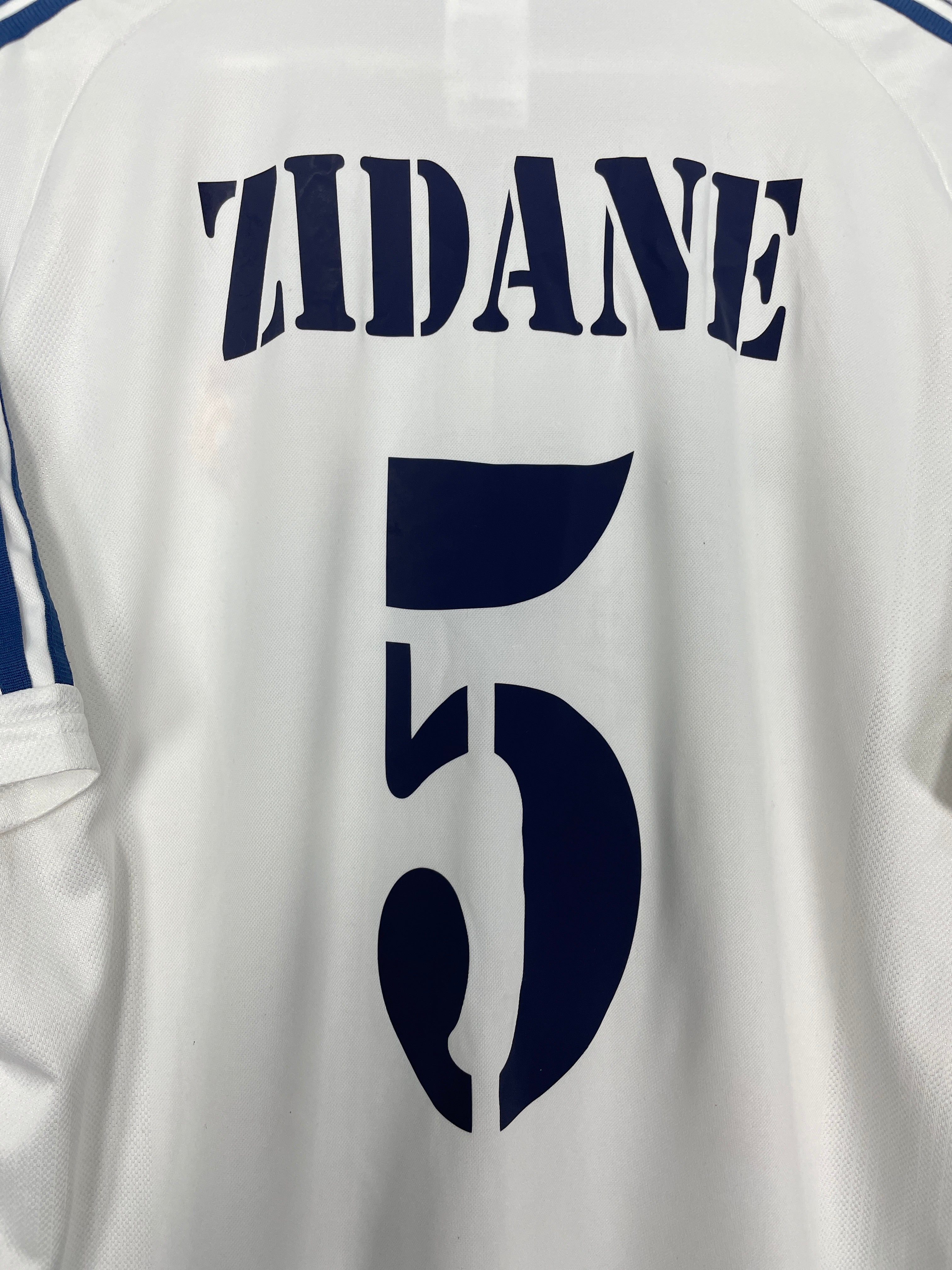 Shop 2001 REAL MADRID ZIDANE #5 HOME SHIRT (L) ADIDAS, classic football shirts, vintage football shirts & retro soccer jerseys at Cult Kits