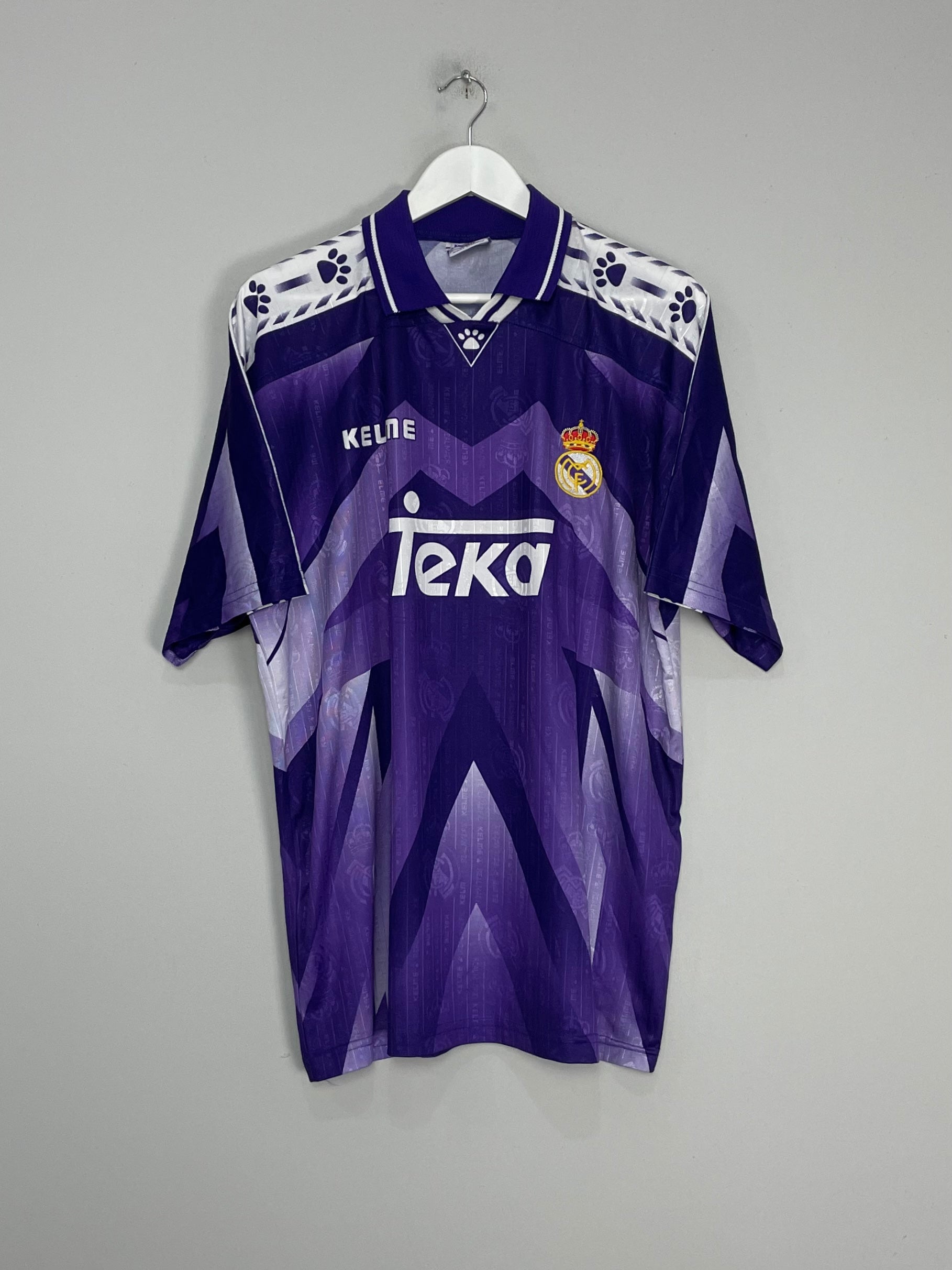 Shop 1996/97 REAL MADRID AWAY SHIRT (L) KELME, classic football shirts, vintage football shirts & retro soccer jerseys at Cult Kits