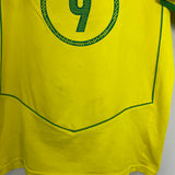 2004/06 BRAZIL RONALDO #9 HOME SHIRT (M) NIKE