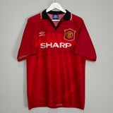 1994/96 MANCHESTER UNITED BECKHAM #24 HOME SHIRT (L) UMBRO