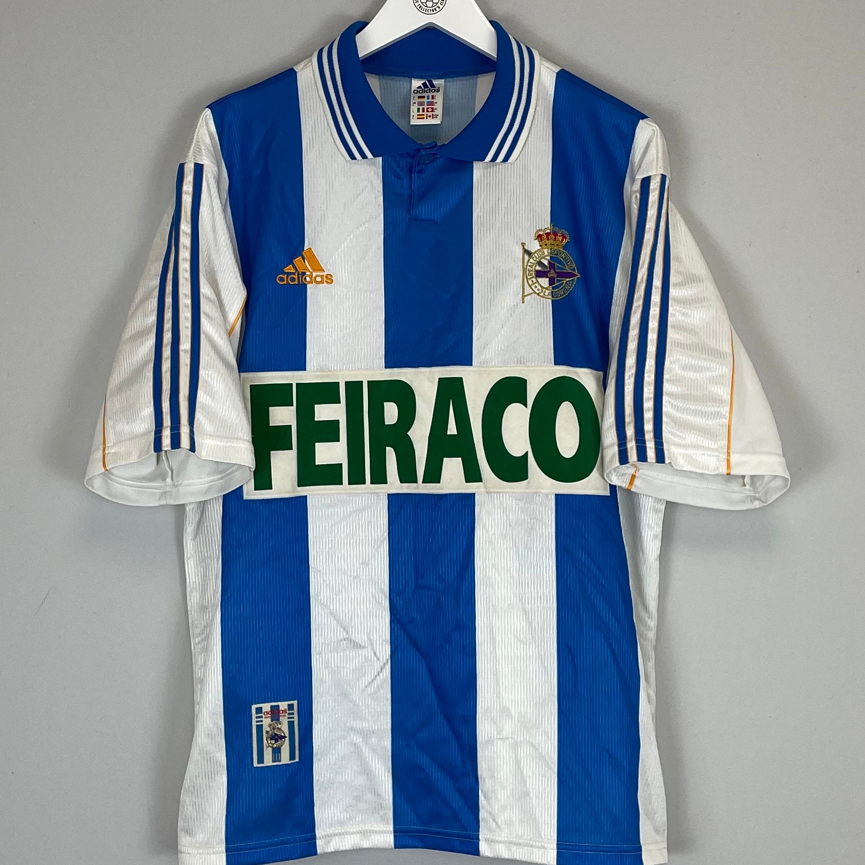 Shop 1998/00 DEPORTIVO LA CORUNA HOME SHIRT (L) ADIDAS, classic football shirts, vintage football shirts & retro soccer jerseys at Cult Kits