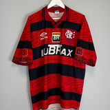 Shop 1995/96 FLAMENGO *CENTENARY* HOME SHIRT (L) UMBRO, classic football shirts, vintage football shirts & retro soccer jerseys at Cult Kits