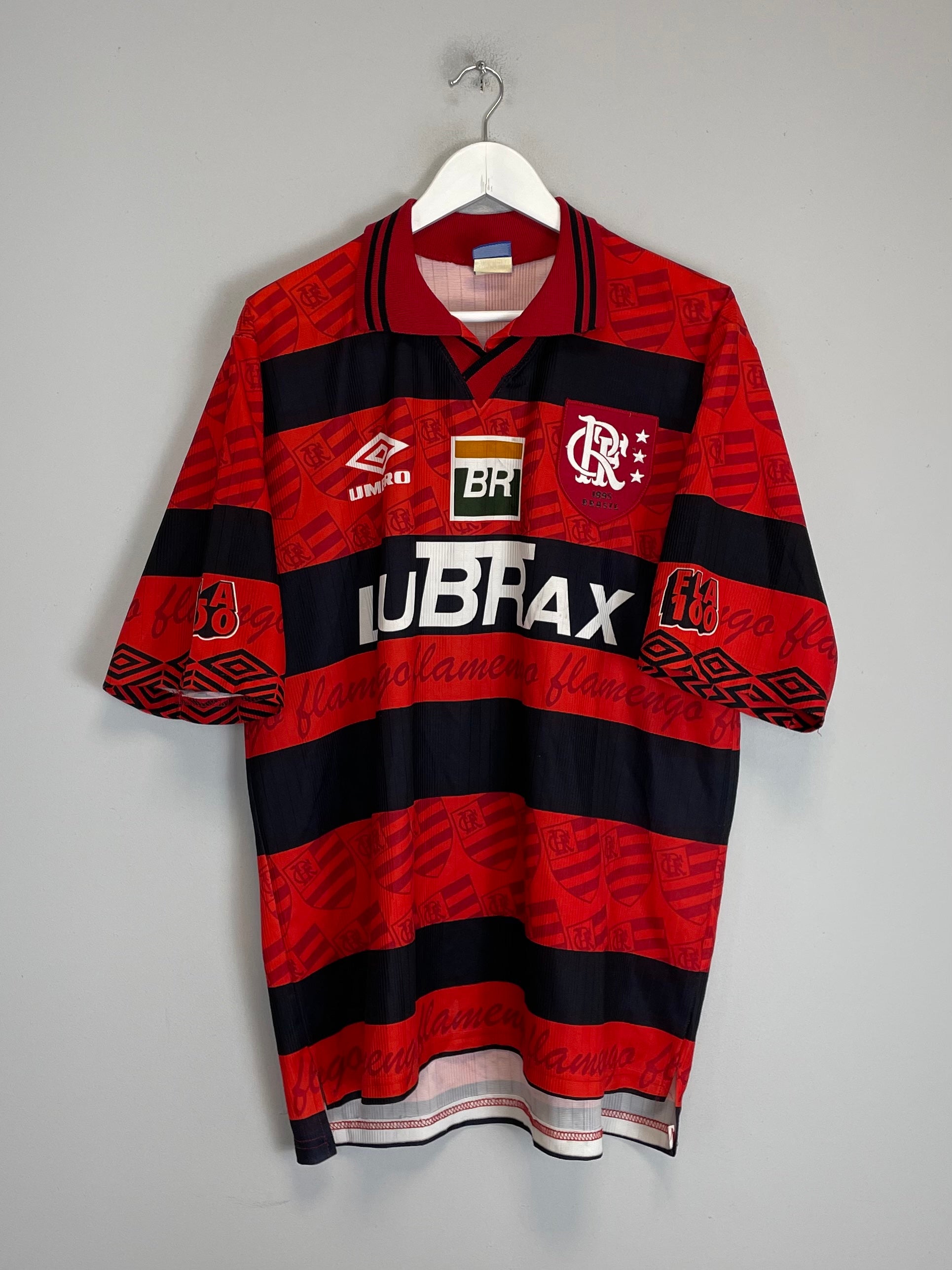 Shop 1995/96 FLAMENGO *CENTENARY* HOME SHIRT (L) UMBRO, classic football shirts, vintage football shirts & retro soccer jerseys at Cult Kits