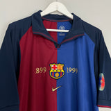 Shop 1999/00 BARCELONA GUARDIOLA #4 *CENTENARY* HOME SHIRT (L) NIKE, classic football shirts, vintage football shirts & retro soccer jerseys at Cult Kits