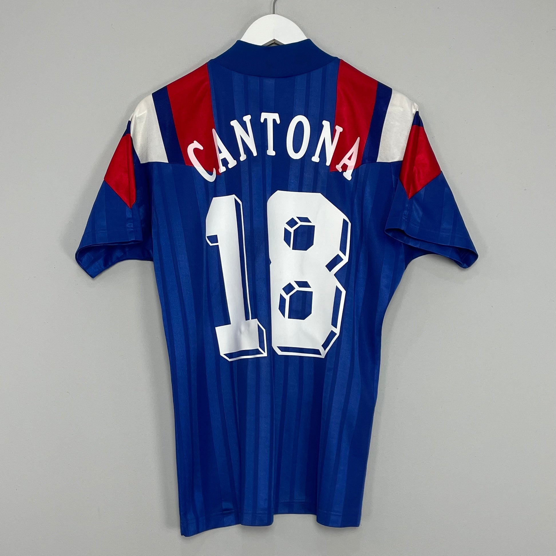 Shop 1992/93 FRANCE CANTONA #18 HOME SHIRT (M) ADIDAS, classic football shirts, vintage football shirts & retro soccer jerseys at Cult Kits