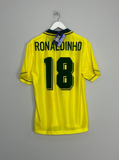 1994/96 BRAZIL RONALDINHO #18 *BNWT* HOME SHIRT (M) UMBRO