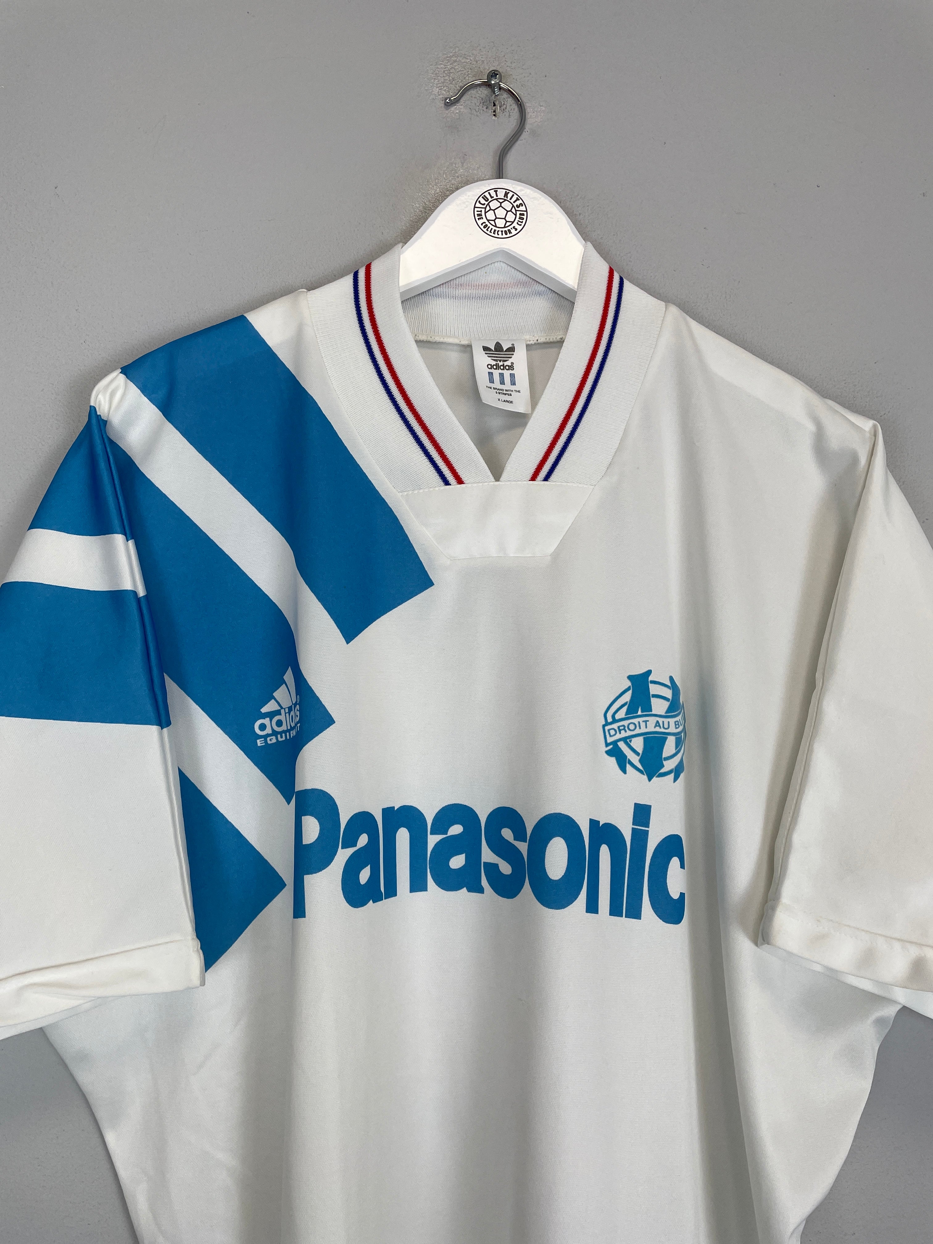 Shop 1991/92 MARSEILLE HOME SHIRT (XL) ADIDAS, classic football shirts, vintage football shirts & retro soccer jerseys at Cult Kits