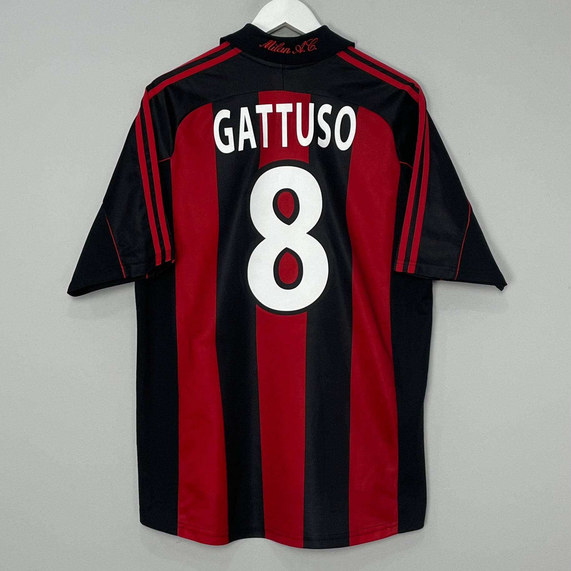 Shop 1998/00 AC MILAN GATTUSO #8 HOME SHIRT (L) ADIDAS, classic football shirts, vintage football shirts & retro soccer jerseys at Cult Kits