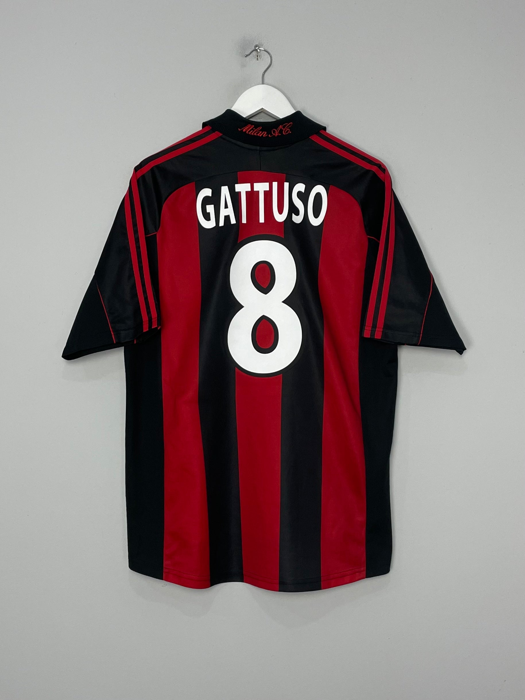 1998/00 AC MILAN GATTUSO #8 HOME SHIRT (L) ADIDAS