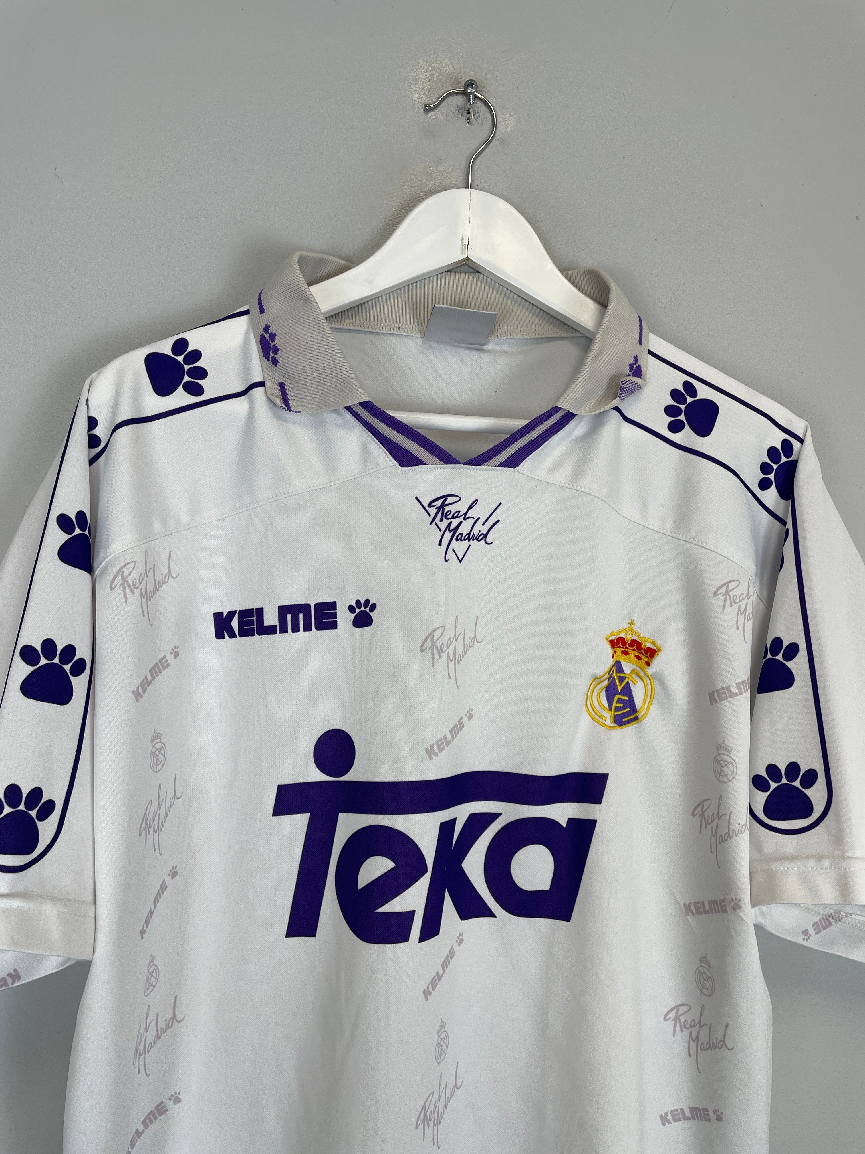 Shop 1994/96 REAL MADRID HOME SHIRT (M) KELME, classic football shirts, vintage football shirts & retro soccer jerseys at Cult Kits