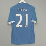 2010/11 MANCHESTER CITY SILVA #21 HOME SHIRT (M) UMBRO