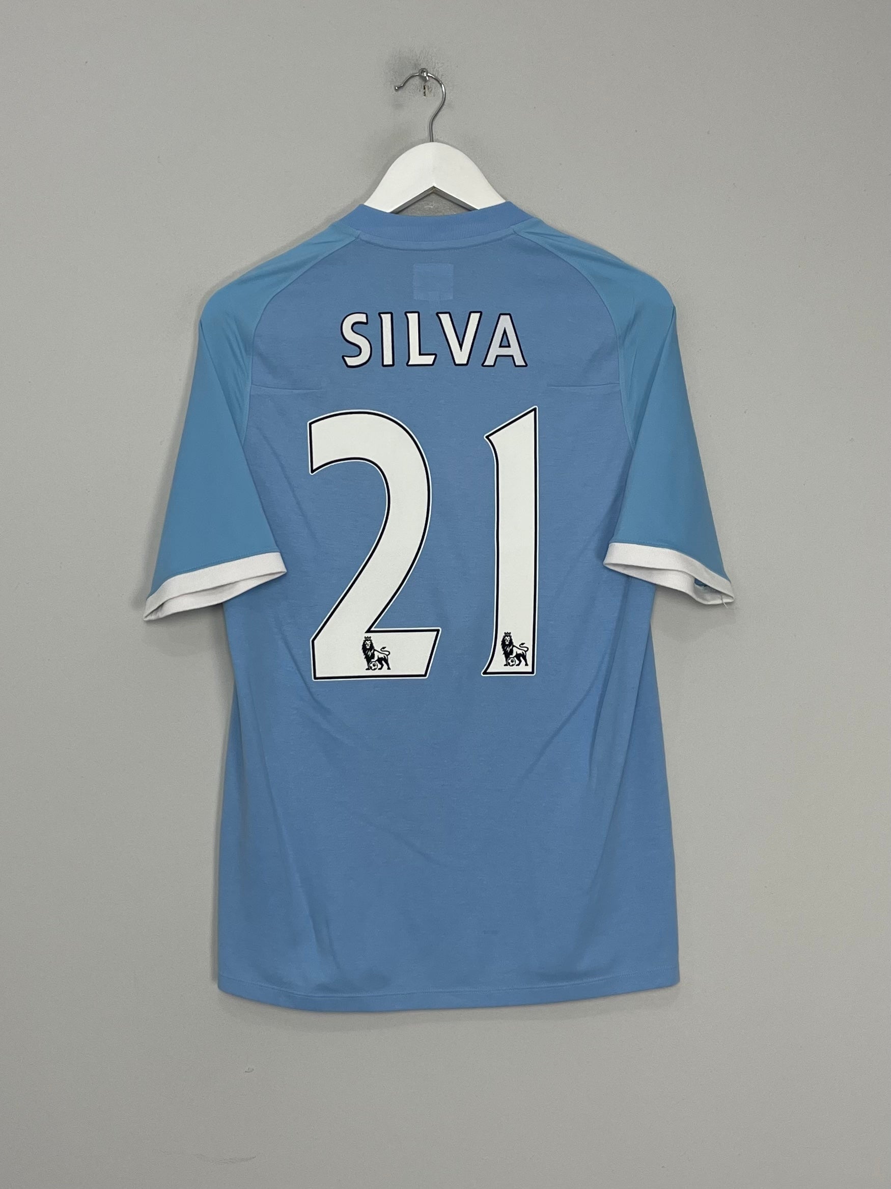 2010/11 MANCHESTER CITY SILVA #21 HOME SHIRT (M) UMBRO