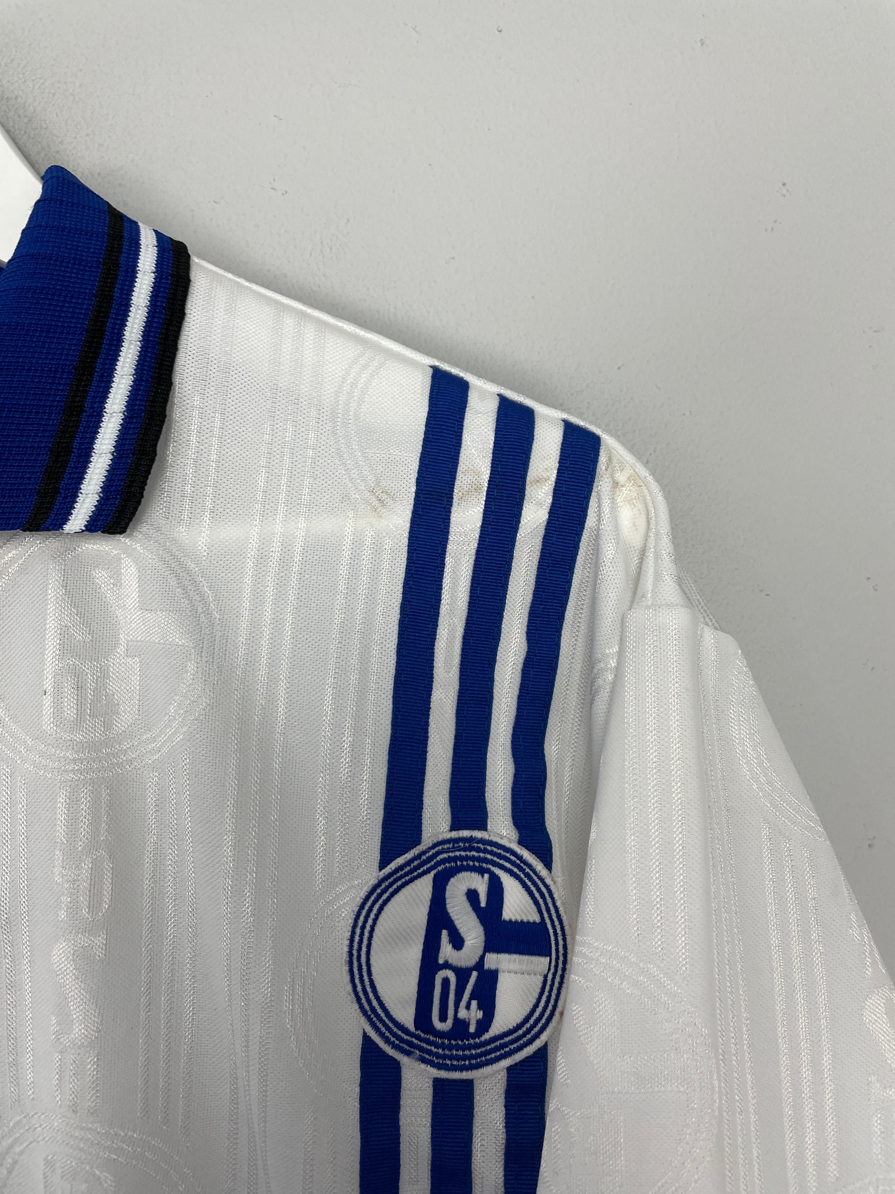 Shop 1996/97 SCHALKE AWAY SHIRT (L) ADIDAS, classic football shirts, vintage football shirts & retro soccer jerseys at Cult Kits