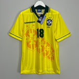 Shop 1994/96 BRAZIL RONALDINHO #18 *BNWT* HOME SHIRT (M) UMBRO, classic football shirts, vintage football shirts & retro soccer jerseys at Cult Kits