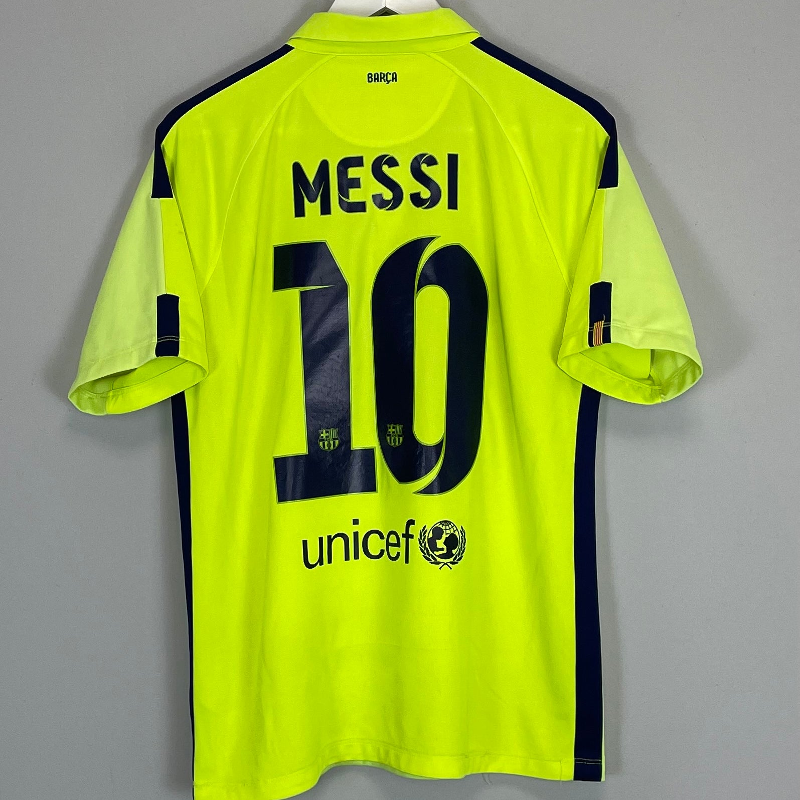 Shop 2014/15 BARCELONA MESSI #10 THIRD SHIRT (M) NIKE, classic football shirts, vintage football shirts & retro soccer jerseys at Cult Kits