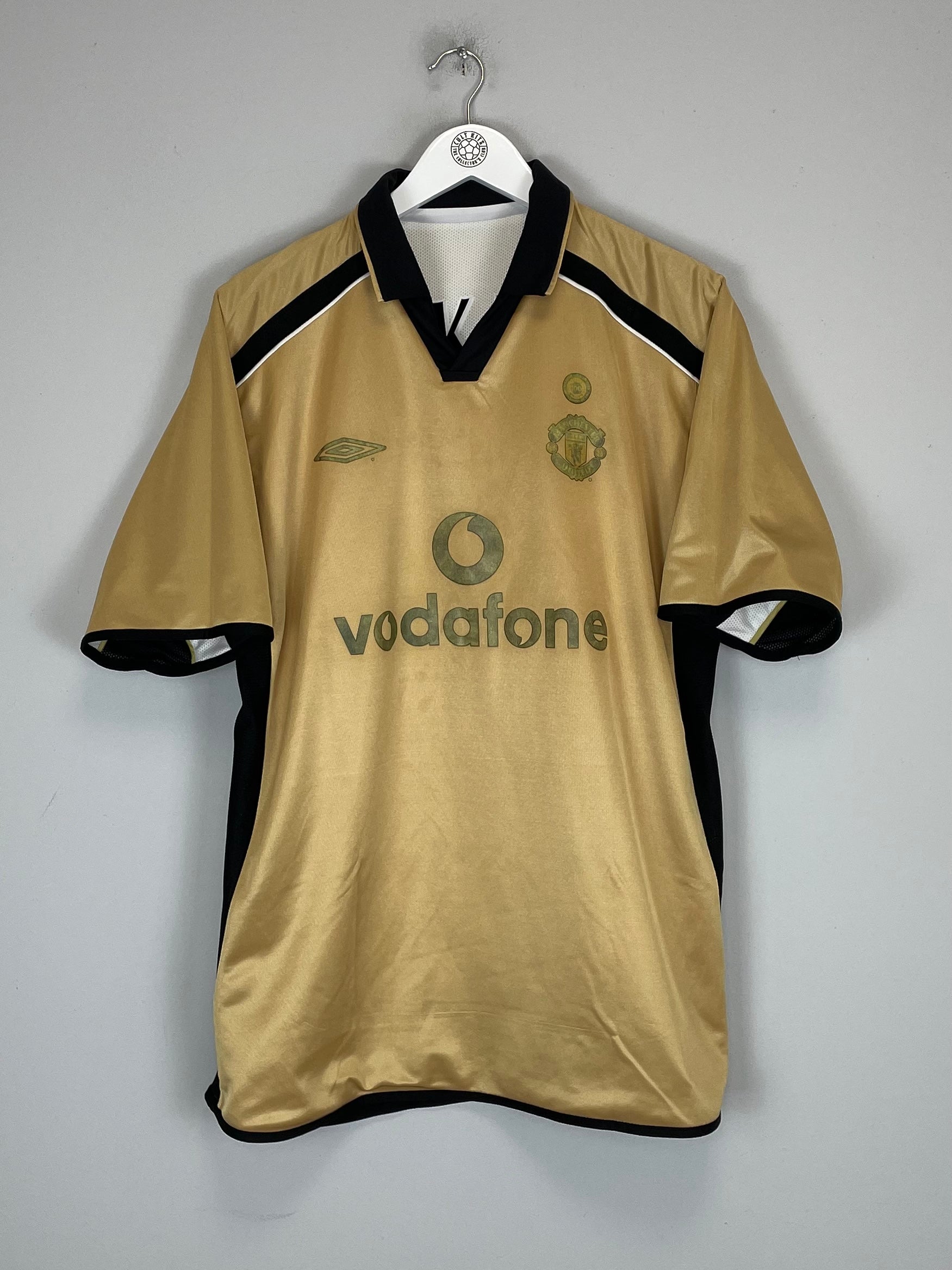 Shop 2001/02 MANCHESTER UNITED BECKHAM #7 C/L AWAY/THIRD CENTENARY SHIRT (XL) UMBRO, classic football shirts, vintage football shirts & retro soccer jerseys at Cult Kits