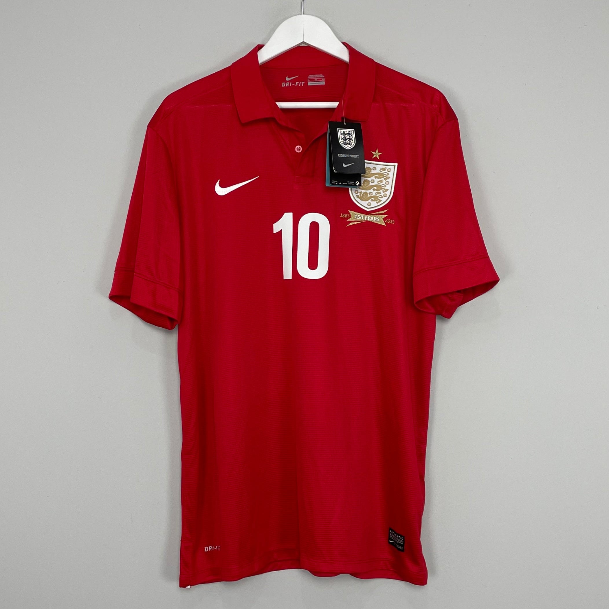 Shop 2013/14 ENGLAND ROONEY #10 *150 YEARS* BNWT HOME SHIRT (XL) NIKE, classic football shirts, vintage football shirts & retro soccer jerseys at Cult Kits