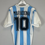 Shop 1994/95 ARGENTINA MARADONA #10 HOME SHIRT (M) ADIDAS, classic football shirts, vintage football shirts & retro soccer jerseys at Cult Kits