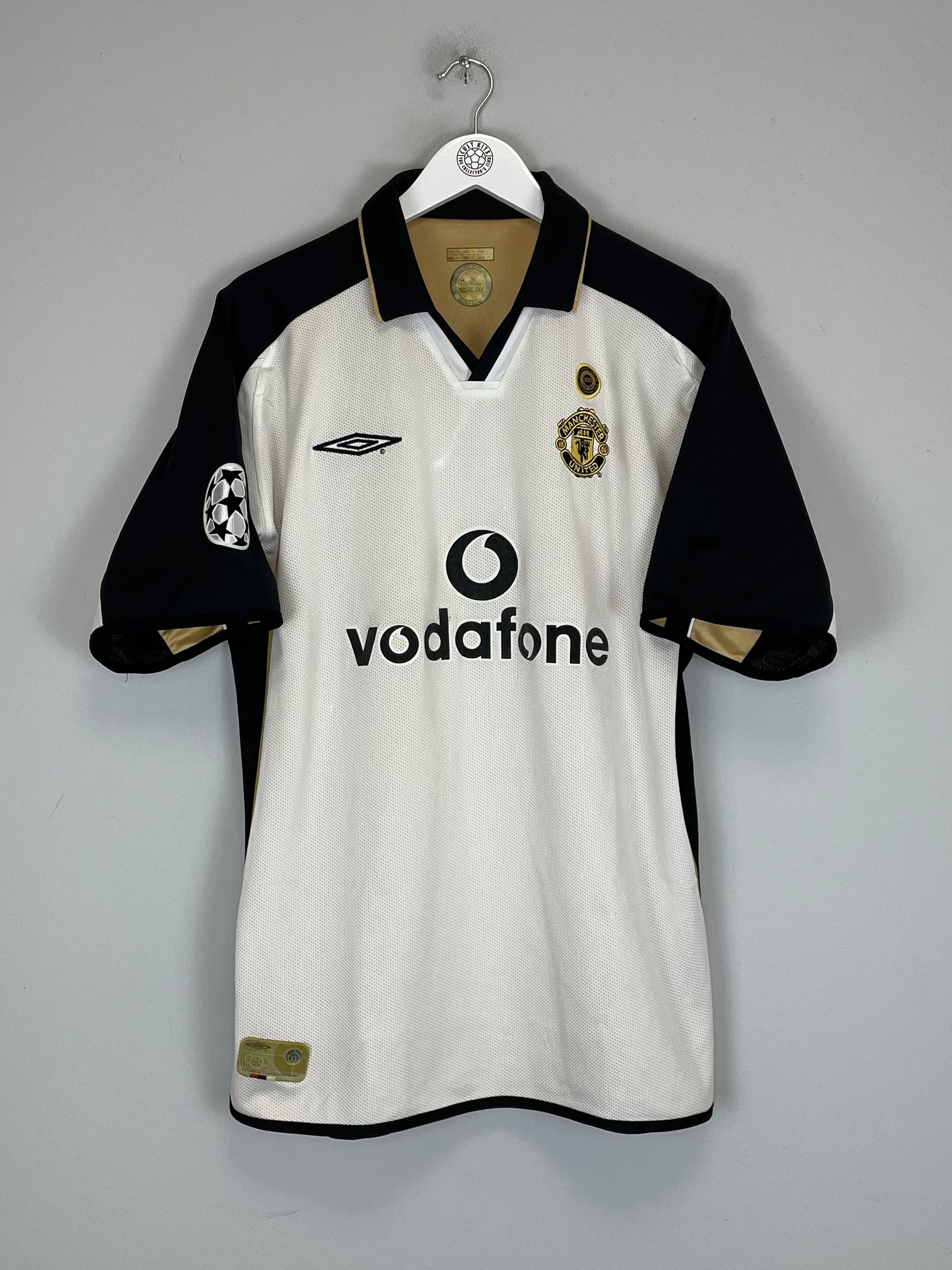 Shop 2001/02 MANCHESTER UNITED BECKHAM #7 C/L AWAY/THIRD CENTENARY SHIRT (XL) UMBRO, classic football shirts, vintage football shirts & retro soccer jerseys at Cult Kits