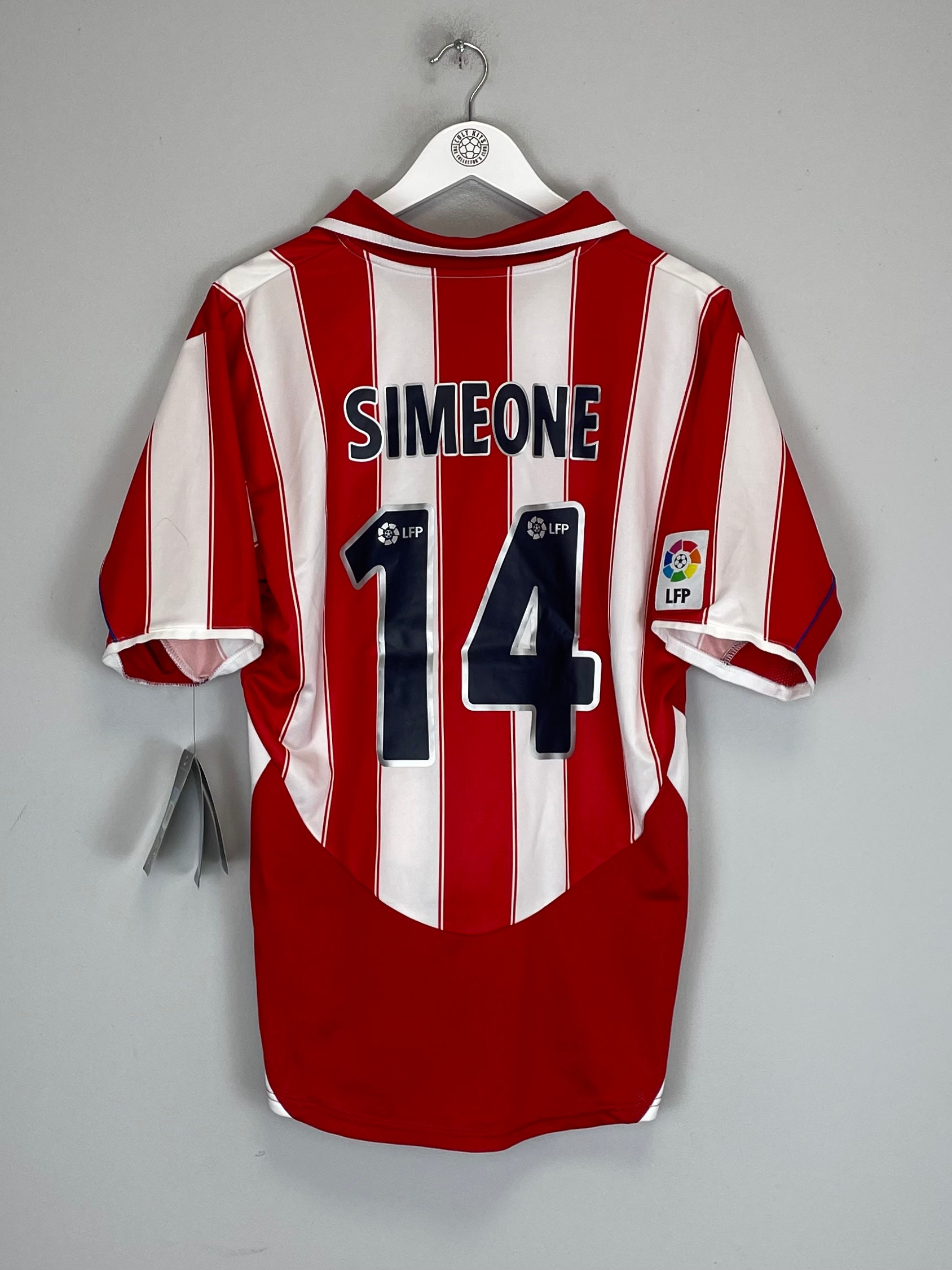 Shop 2003/04 ATLETICO MADRID SIMEONE #14 *BNWT* HOME SHIRT (M) NIKE, classic football shirts, vintage football shirts & retro soccer jerseys at Cult Kits