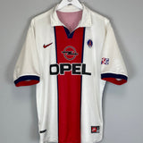 Shop 1997/98 PSG OKOCHA #10 AWAY SHIRT (XL) NIKE, classic football shirts, vintage football shirts & retro soccer jerseys at Cult Kits