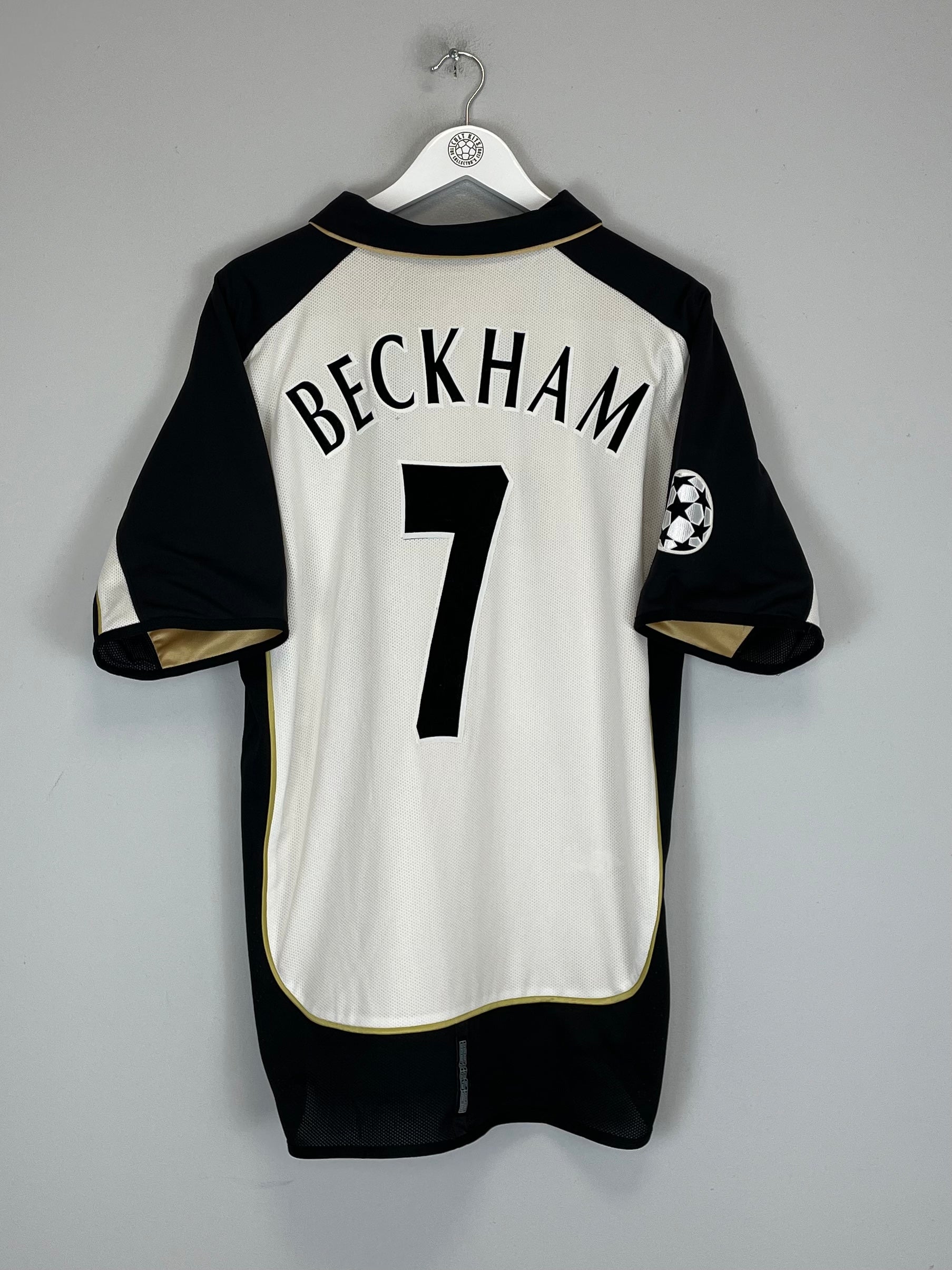 Shop 2001/02 MANCHESTER UNITED BECKHAM #7 C/L AWAY/THIRD CENTENARY SHIRT (XL) UMBRO, classic football shirts, vintage football shirts & retro soccer jerseys at Cult Kits