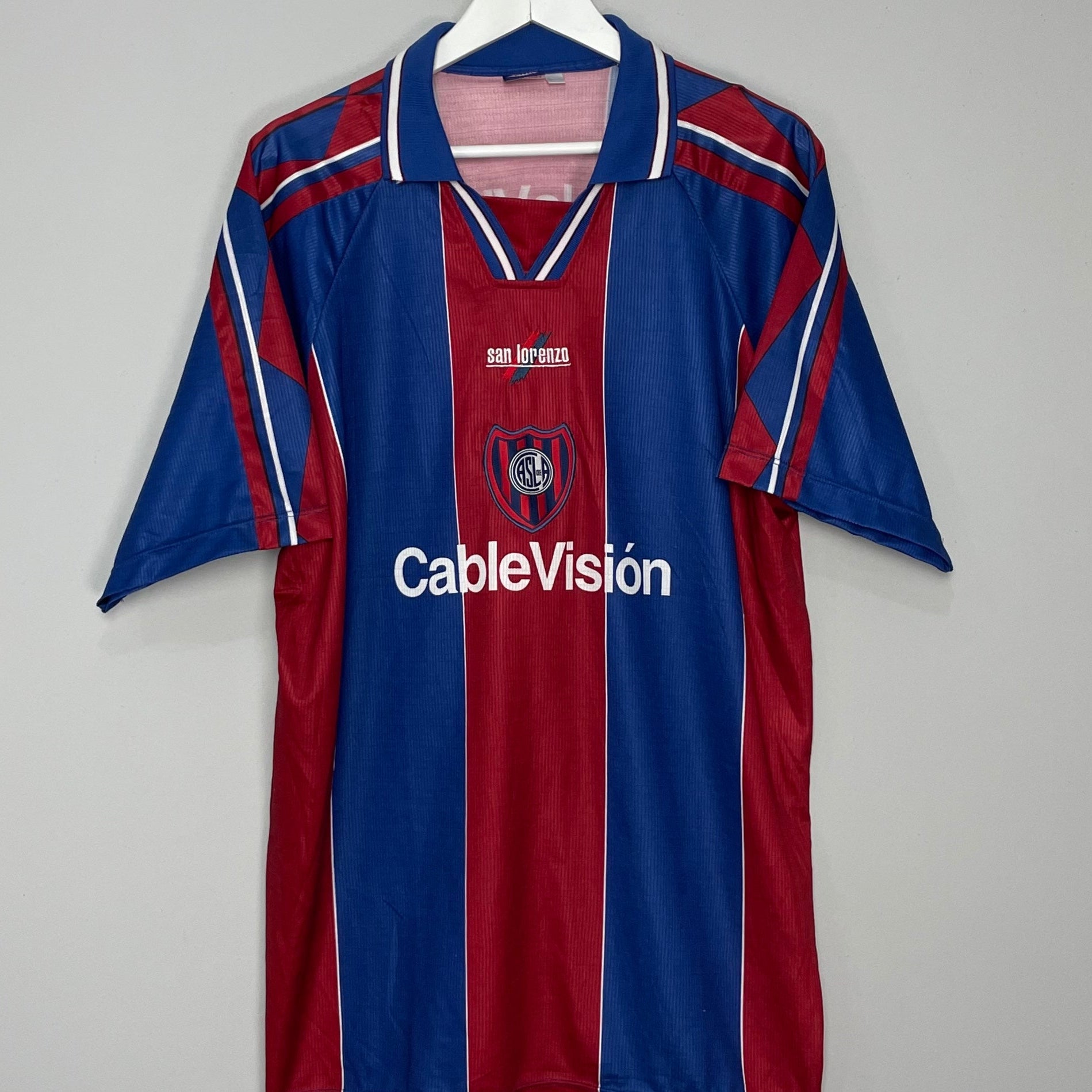 Shop 1999/00 SAN LORENZO #22 HOME SHIRT (XL) MEBAL, classic football shirts, vintage football shirts & retro soccer jerseys at Cult Kits