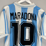 Shop 1994/95 ARGENTINA MARADONA #10 HOME SHIRT (M) ADIDAS, classic football shirts, vintage football shirts & retro soccer jerseys at Cult Kits
