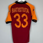 Shop 2002/03 ROMA BATISTUTA #33 EUROPEAN HOME SHIRT (M) KAPPA, classic football shirts, vintage football shirts & retro soccer jerseys at Cult Kits