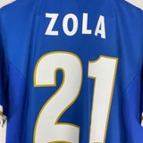 1996/97 ITALY ZOLA #21 HOME SHIRT (L) NIKE