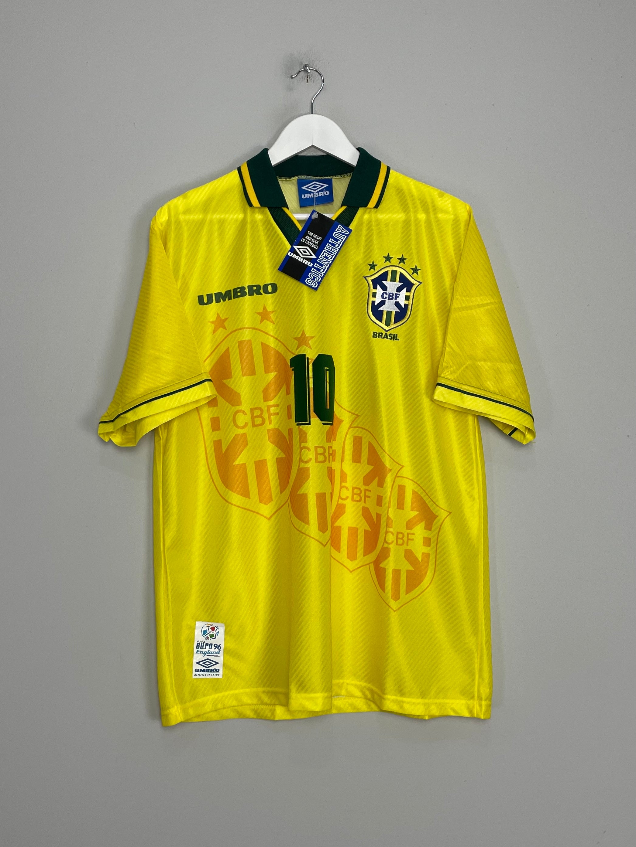Shop 1994/96 BRAZIL RIVALDO #10 *BNWT* HOME SHIRT (L) UMBRO, classic football shirts, vintage football shirts & retro soccer jerseys at Cult Kits
