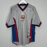 Shop 1998/01 BARCELONA KLUIVERT #9 AWAY SHIRT (L) NIKE, classic football shirts, vintage football shirts & retro soccer jerseys at Cult Kits