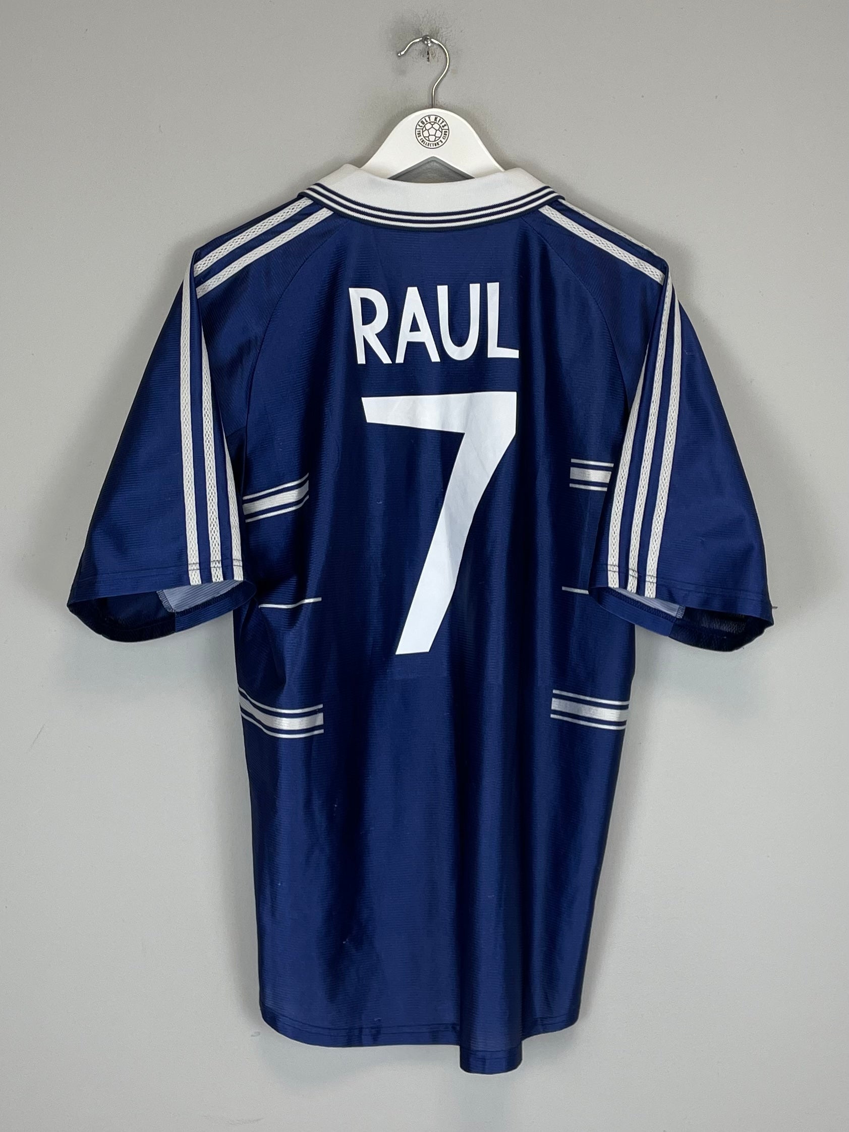 1998/99 REAL MADRID RAUL #7 AWAY SHIRT (M) ADIDAS