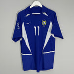 Shop 2002/04 BRAZIL RONALDINHO #11 AWAY SHIRT (M) NIKE, classic football shirts, vintage football shirts & retro soccer jerseys at Cult Kits