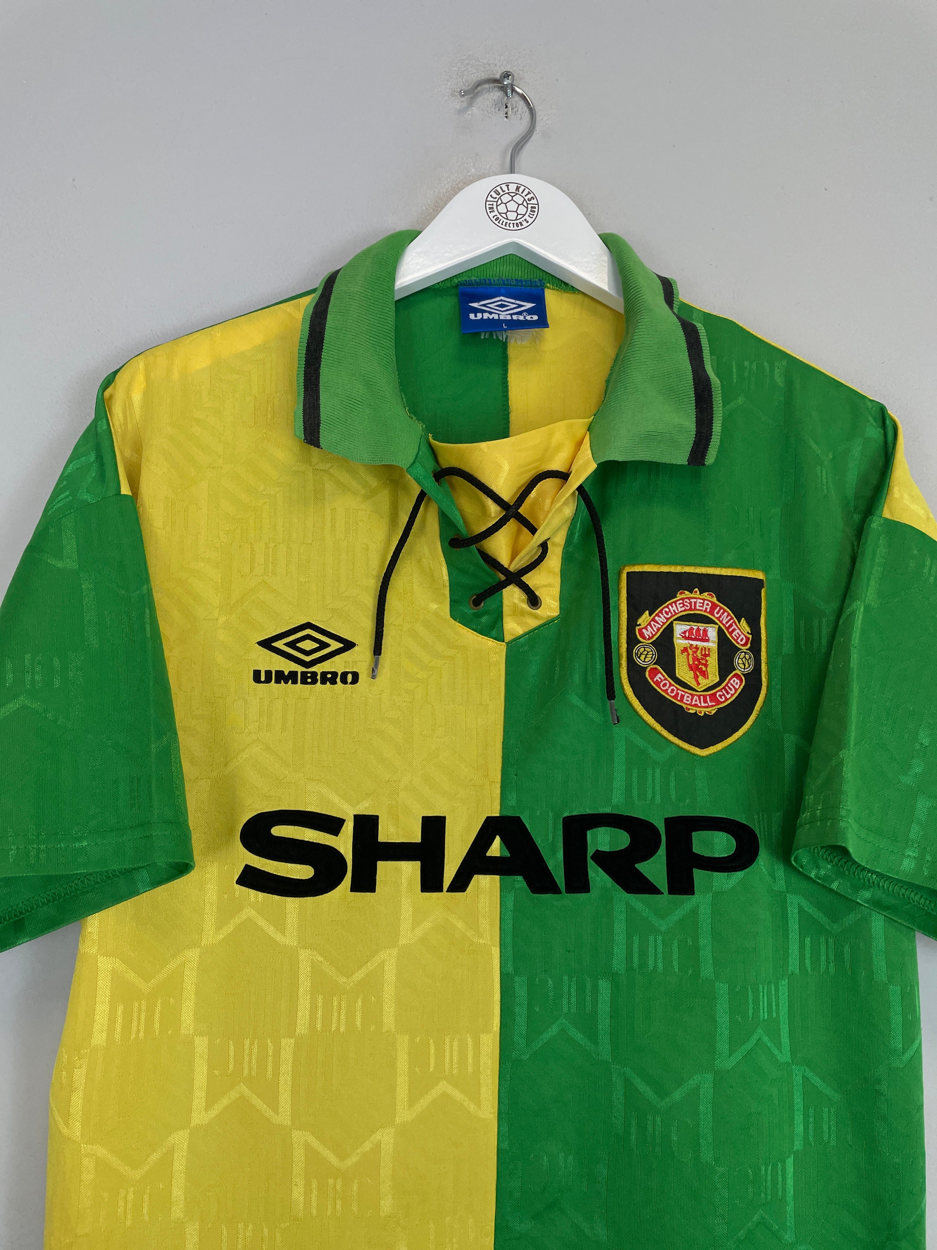Shop 1992/94 MANCHESTER UNITED THIRD SHIRT (L) UMBRO, classic football shirts, vintage football shirts & retro soccer jerseys at Cult Kits