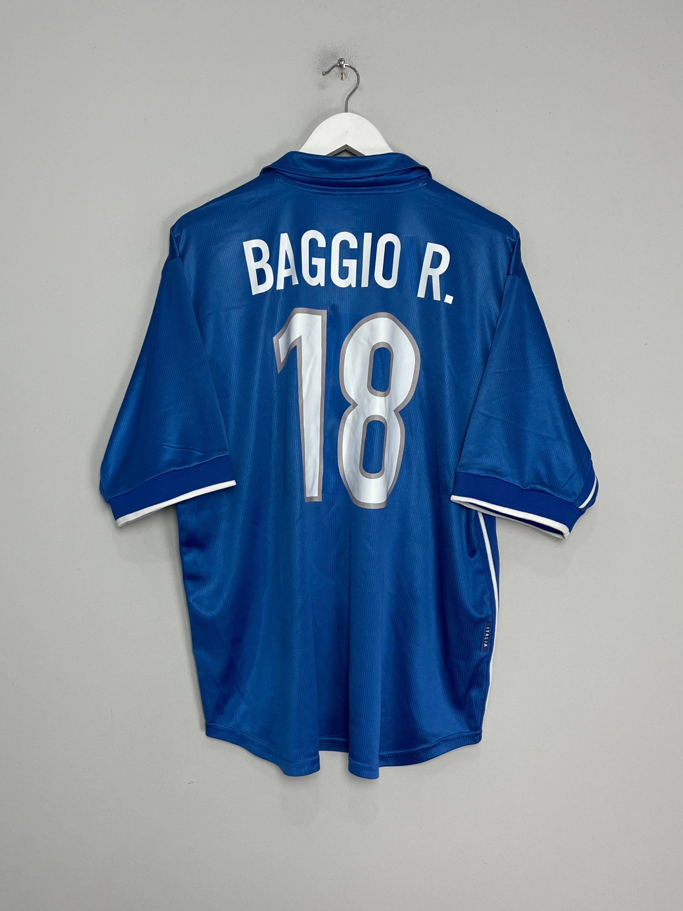 Shop 1997/98 ITALY R.BAGGIO #18 HOME SHIRT (XL) NIKE, classic football shirts, vintage football shirts & retro soccer jerseys at Cult Kits
