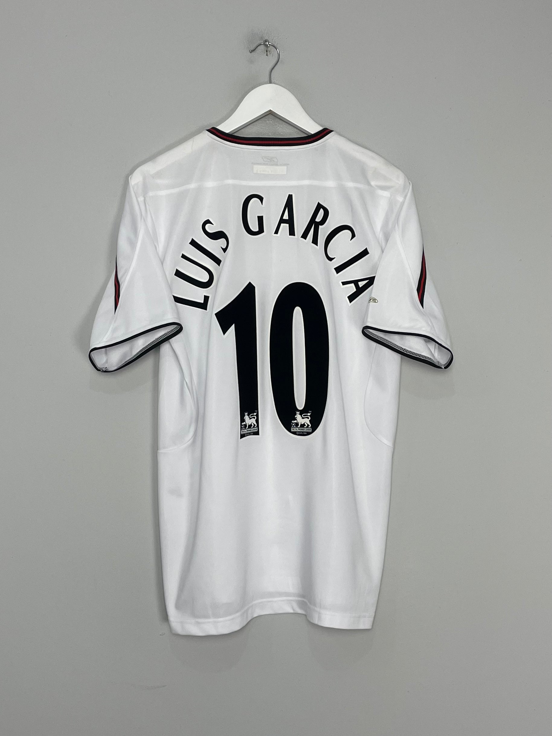 Shop 2003/04 LIVERPOOL LUIS GARCIA #10 AWAY SHIRT (M) REEBOK, classic football shirts, vintage football shirts & retro soccer jerseys at Cult Kits