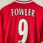 Shop 1996/98 LIVERPOOL FOWLER #9 HOME SHIRT (XL) REEBOK, classic football shirts, vintage football shirts & retro soccer jerseys at Cult Kits