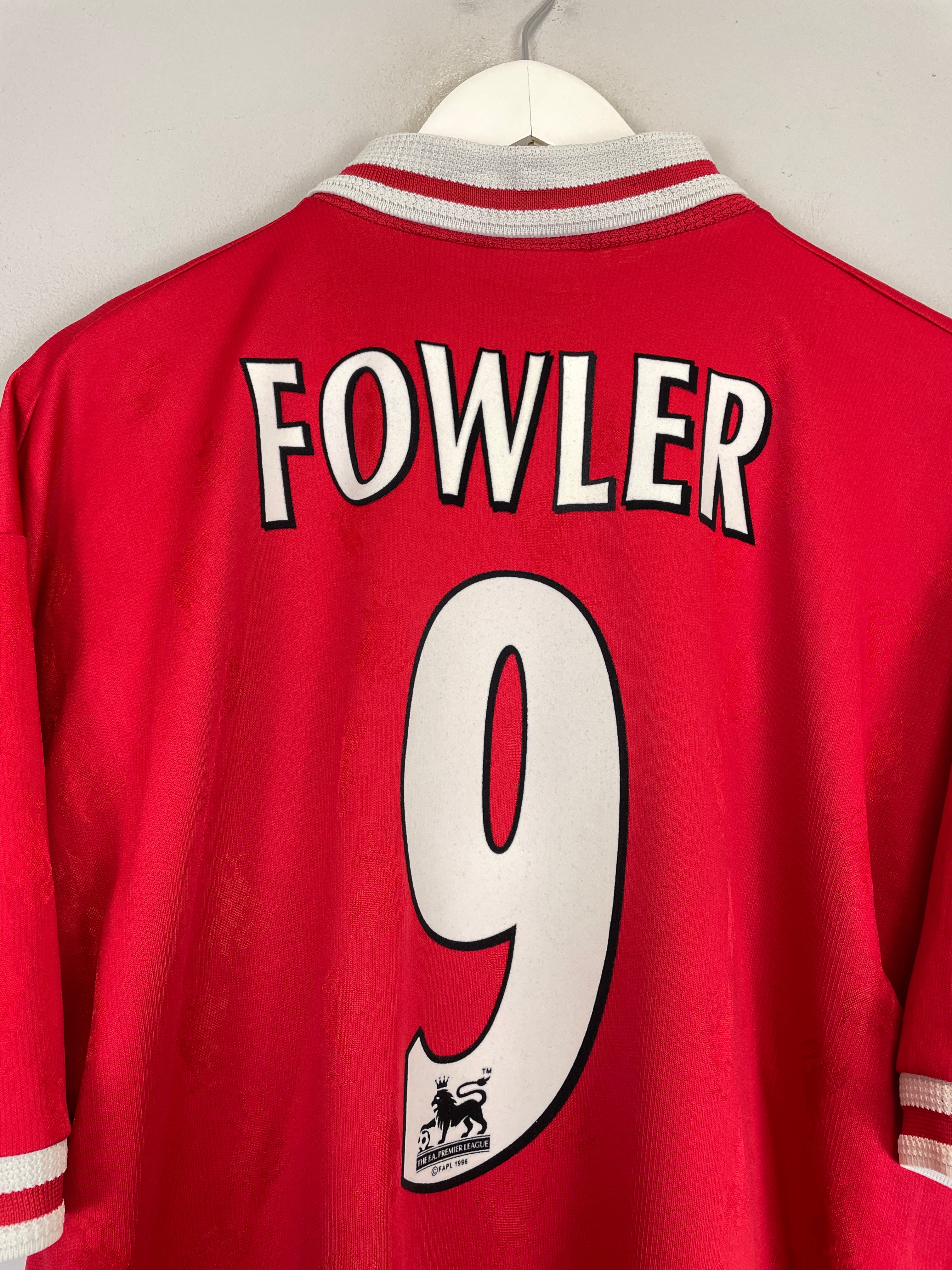 Shop 1996/98 LIVERPOOL FOWLER #9 HOME SHIRT (XL) REEBOK, classic football shirts, vintage football shirts & retro soccer jerseys at Cult Kits