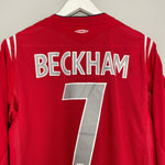 Shop 2004/06 ENGLAND BECKHAM #7 L/S AWAY SHIRT (M) UMBRO, classic football shirts, vintage football shirts & retro soccer jerseys at Cult Kits